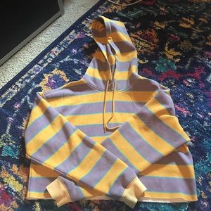 Urban Outfitters Cropped Striped Hoodie